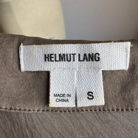 HELMUT LANG Minimalist Taupe Asymmetric Sleeveless Mini Shift Dress - Picture 6 of 13
